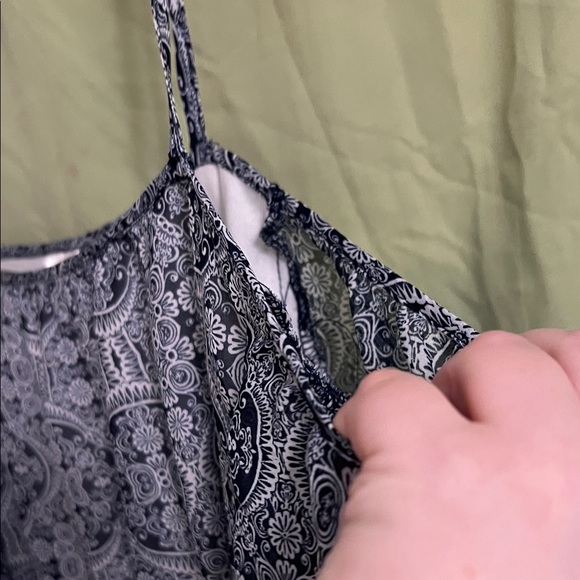 Elegant Navy Blue Patterned Dress - Picture 7 of 10